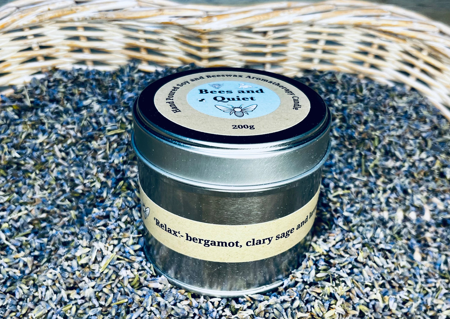 ‘Relax’ Hand Poured Soy and Beeswax Candle